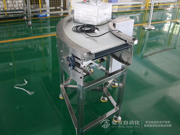 整機不銹鋼白色食品級皮帶90度轉彎機